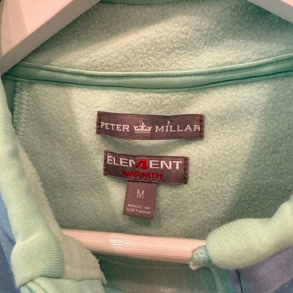 Peter Millar Element Warmth Full Zip Fleece Jacket Blue Mint Medium - Picture 3 of 8